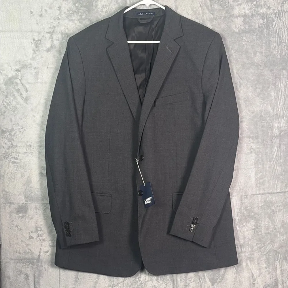 New Lands End Men’s Gray Wool Blend Medium Weight Blazer Size 44 Reg